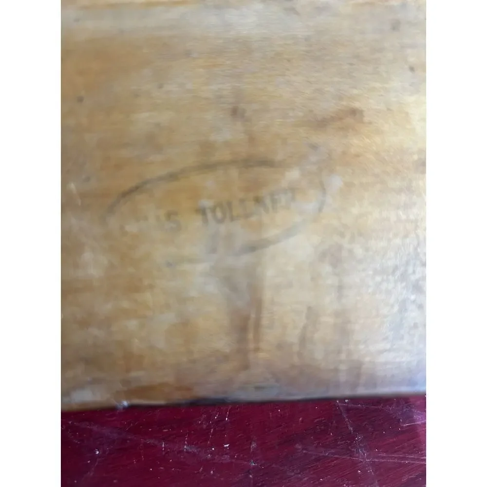 Antique Wood Box Clarks ONT Spool Cotton Advertising Piece Roping Cowboy